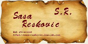 Saša Resković vizit kartica